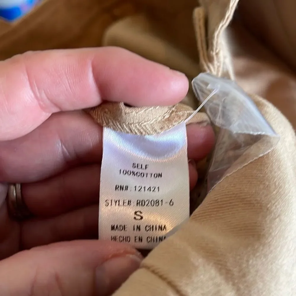 Ellison Khaki Retro Overall Skirt Jumper Pinafore size small‎ NEW